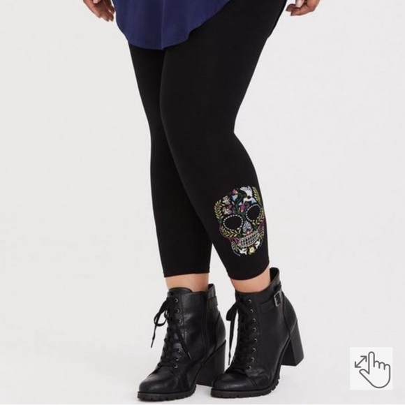 Retired! Sugar skull cropped leggings - Picture 1 of 5